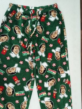 ELF Green Holiday Character Pajama Pants with Red & White Accents